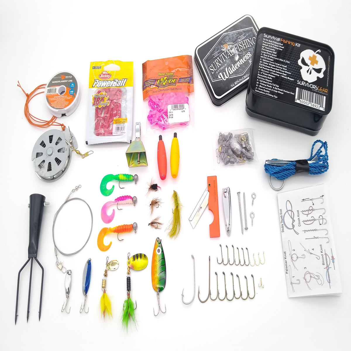  12 Survivors Fish and Fire Emergency Kit, Green (TS24000) :  Sports & Outdoors